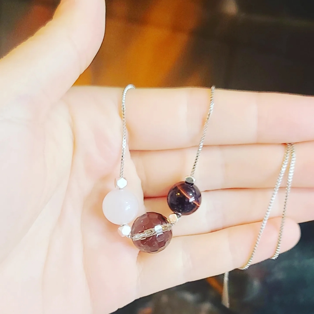 Quartz and Tiger Eye necklace